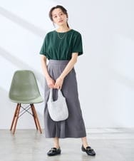 K3KGD30024 a.v.v Elmi(アー・ヴェ・ヴェ) 【低身長サイズ】ロールアップハーフスリーブTシャツ【接触冷感/UVカット/コットン100%】 ライトイエロー