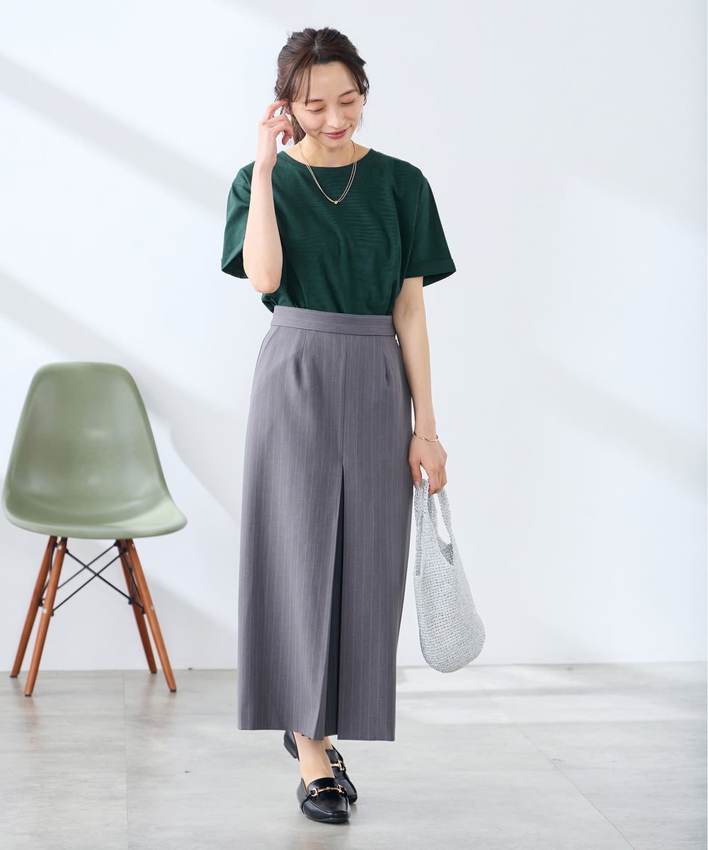 K3KGD30024 a.v.v Elmi(アー・ヴェ・ヴェ) 【低身長サイズ】ロールアップハーフスリーブTシャツ【接触冷感/UVカット/コットン100%】 ライトイエロー