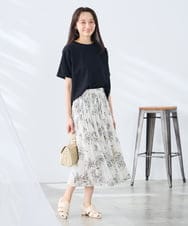 K3KGD30024 a.v.v Elmi(アー・ヴェ・ヴェ) 【低身長サイズ】ロールアップハーフスリーブTシャツ【接触冷感/UVカット/コットン100%】 ライトイエロー