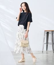 K3KGD30024 a.v.v Elmi(アー・ヴェ・ヴェ) 【低身長サイズ】ロールアップハーフスリーブTシャツ【接触冷感/UVカット/コットン100%】 ライトイエロー