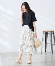 K3KGD30024 a.v.v Elmi(アー・ヴェ・ヴェ) 【低身長サイズ】ロールアップハーフスリーブTシャツ【接触冷感/UVカット/コットン100%】 ライトイエロー