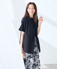 K3KGD30024 a.v.v Elmi(アー・ヴェ・ヴェ) 【低身長サイズ】ロールアップハーフスリーブTシャツ【接触冷感/UVカット/コットン100%】 ライトイエロー