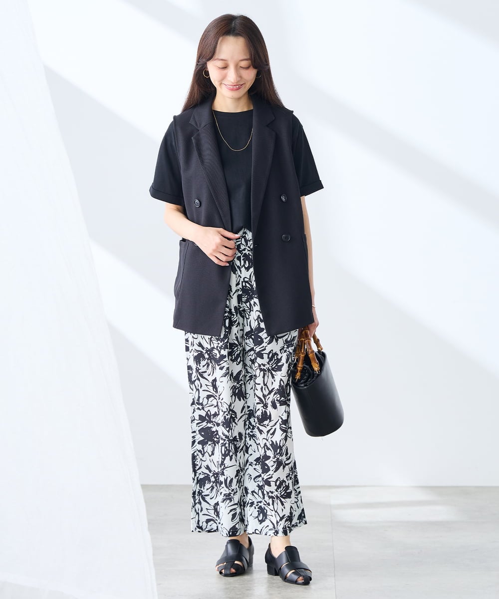 K3KGD30024 a.v.v Elmi(アー・ヴェ・ヴェ) 【低身長サイズ】ロールアップハーフスリーブTシャツ【接触冷感/UVカット/コットン100%】 ライトイエロー