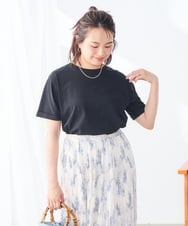 K3KGD30024 a.v.v Elmi(アー・ヴェ・ヴェ) 【低身長サイズ】ロールアップハーフスリーブTシャツ【接触冷感/UVカット/コットン100%】 ライトイエロー