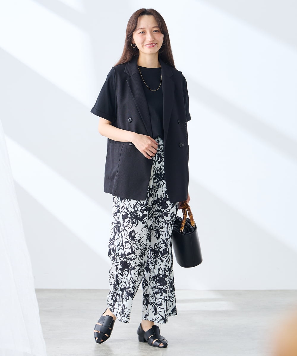 K3KGD30024 a.v.v Elmi(アー・ヴェ・ヴェ) 【低身長サイズ】ロールアップハーフスリーブTシャツ【接触冷感/UVカット/コットン100%】 ライトイエロー