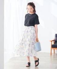 K3KGD30024 a.v.v Elmi(アー・ヴェ・ヴェ) 【低身長サイズ】ロールアップハーフスリーブTシャツ【接触冷感/UVカット/コットン100%】 ライトイエロー