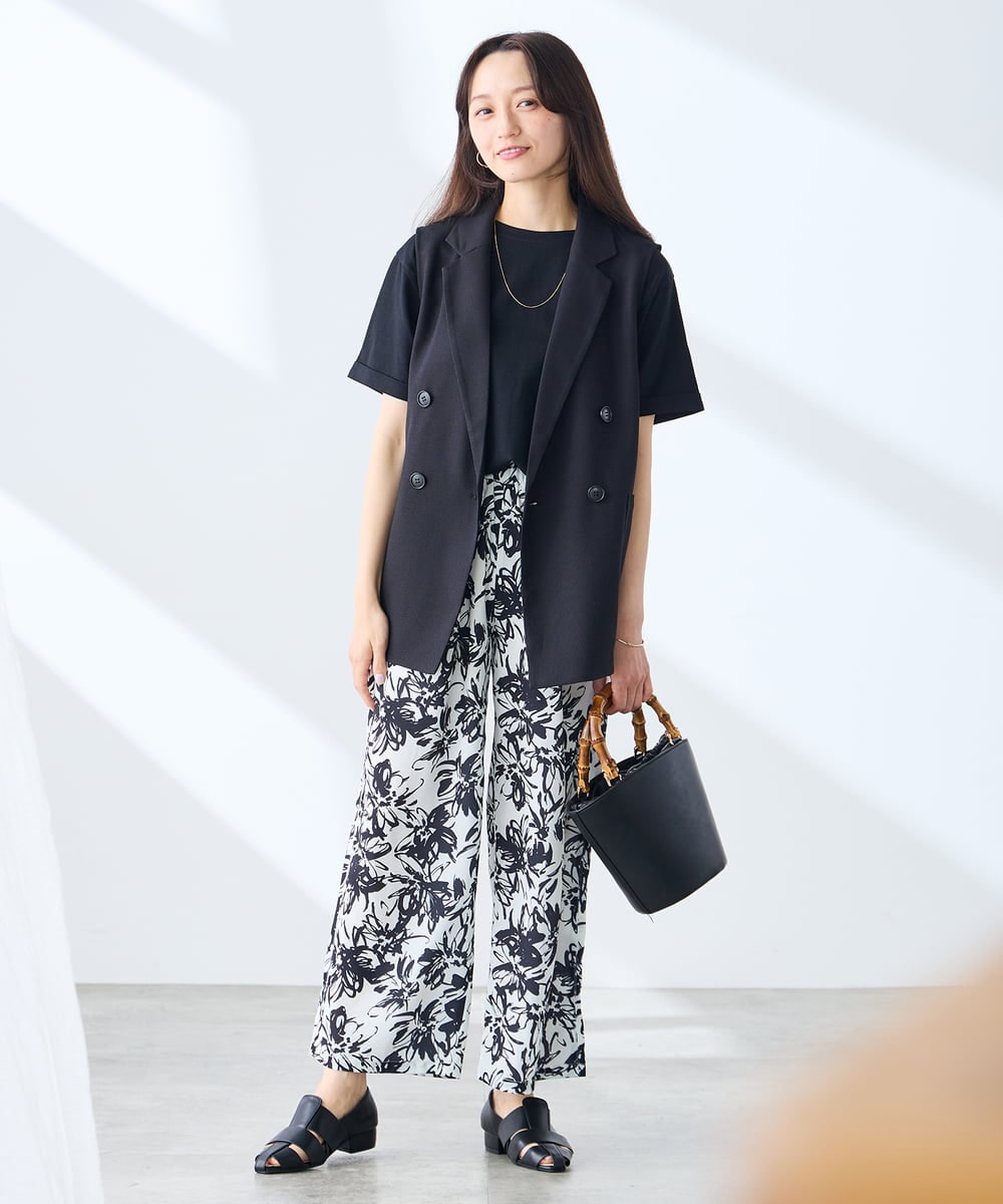 K3KGD30024 a.v.v Elmi(アー・ヴェ・ヴェ) 【低身長サイズ】ロールアップハーフスリーブTシャツ【接触冷感/UVカット/コットン100%】 ライトイエロー