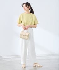 K3KGD30024 a.v.v Elmi(アー・ヴェ・ヴェ) 【低身長サイズ】ロールアップハーフスリーブTシャツ【接触冷感/UVカット/コットン100%】 ライトイエロー