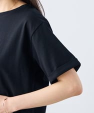 K3KGD30024 a.v.v Elmi(アー・ヴェ・ヴェ) 【低身長サイズ】ロールアップハーフスリーブTシャツ【接触冷感/UVカット/コットン100%】 ライトイエロー