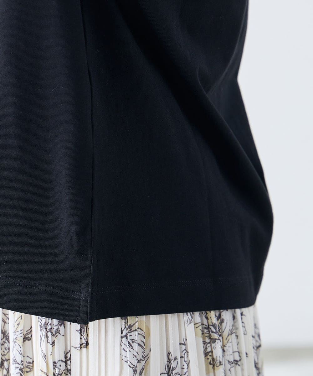 K3KGD30024 a.v.v Elmi(アー・ヴェ・ヴェ) 【低身長サイズ】ロールアップハーフスリーブTシャツ【接触冷感/UVカット/コットン100%】 ライトイエロー