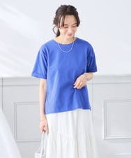 K3KGD30024 a.v.v Elmi(アー・ヴェ・ヴェ) 【低身長サイズ】ロールアップハーフスリーブTシャツ【接触冷感/UVカット/コットン100%】 ライトイエロー