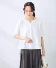 K3KGD32044 a.v.v Elmi(アー・ヴェ・ヴェ) 【低身長サイズ】レースジャガードスリーブトップス ネイビー