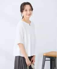 K3KGD32044 a.v.v Elmi(アー・ヴェ・ヴェ) 【低身長サイズ】レースジャガードスリーブトップス ネイビー