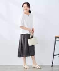 K3KGD32044 a.v.v Elmi(アー・ヴェ・ヴェ) 【低身長サイズ】レースジャガードスリーブトップス ネイビー