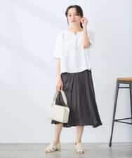 K3KGD32044 a.v.v Elmi(アー・ヴェ・ヴェ) 【低身長サイズ】レースジャガードスリーブトップス ネイビー