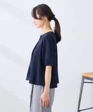 K3KGD32044 a.v.v Elmi(アー・ヴェ・ヴェ) 【低身長サイズ】レースジャガードスリーブトップス ネイビー