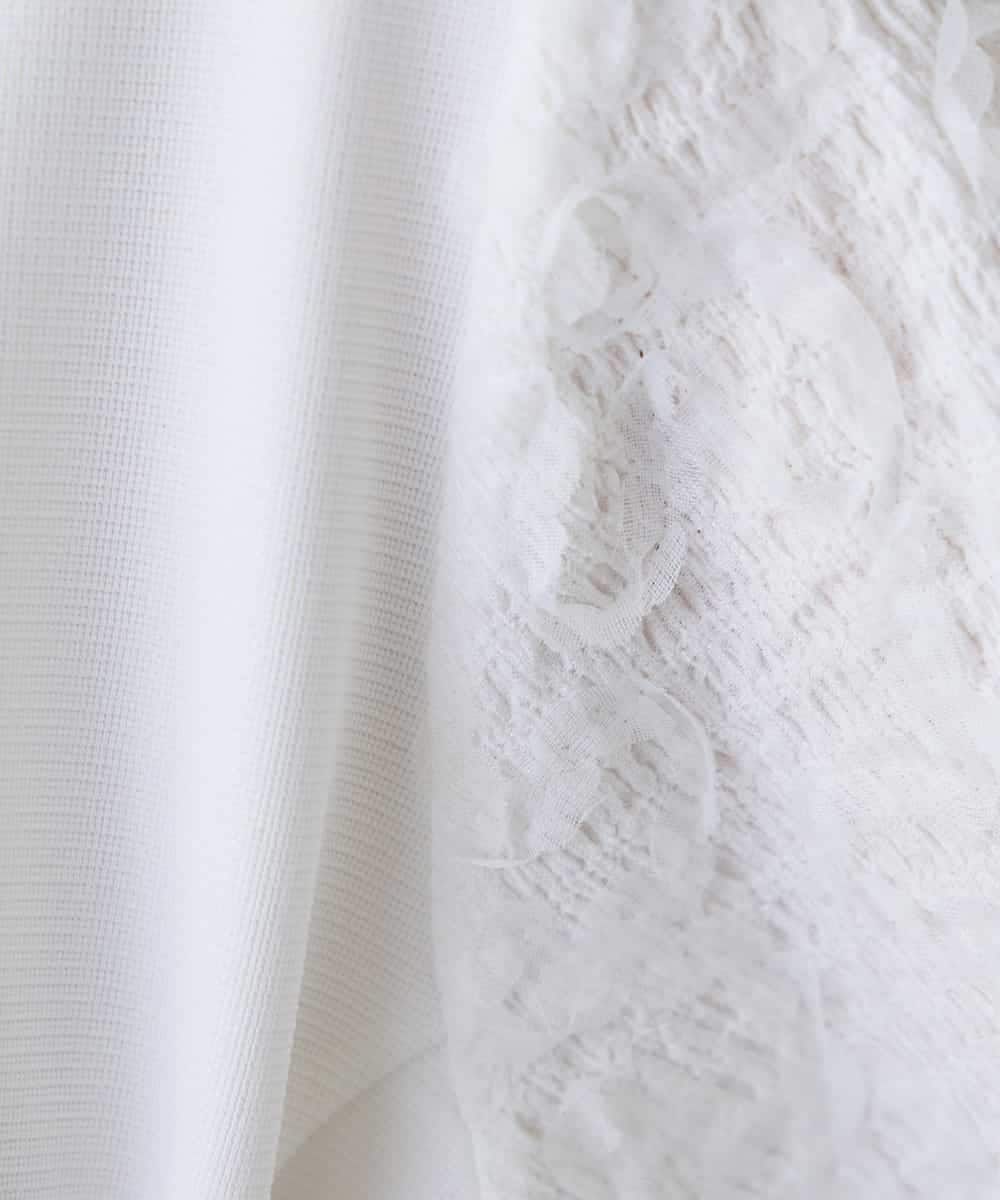 K3KGD32044 a.v.v Elmi(アー・ヴェ・ヴェ) 【低身長サイズ】レースジャガードスリーブトップス ネイビー