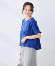 K3KGD37035 a.v.v Elmi(アー・ヴェ・ヴェ) 【低身長サイズ】タックドルマンスリーブカットソー【接触冷感/UVカット/コットン 100%】 オレンジ