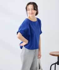 K3KGD37035 a.v.v Elmi(アー・ヴェ・ヴェ) 【低身長サイズ】タックドルマンスリーブカットソー【接触冷感/UVカット/コットン 100%】 オレンジ