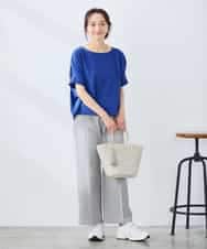 K3KGD37035 a.v.v Elmi(アー・ヴェ・ヴェ) 【低身長サイズ】タックドルマンスリーブカットソー【接触冷感/UVカット/コットン 100%】 オレンジ