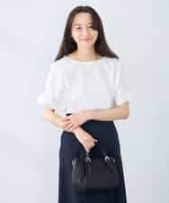 K3KGD37035 a.v.v Elmi(アー・ヴェ・ヴェ) 【低身長サイズ】タックドルマンスリーブカットソー【接触冷感/UVカット/コットン 100%】 オレンジ