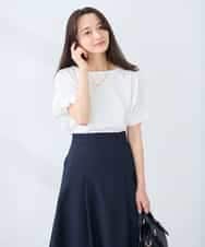 K3KGD37035 a.v.v Elmi(アー・ヴェ・ヴェ) 【低身長サイズ】タックドルマンスリーブカットソー【接触冷感/UVカット/コットン 100%】 オレンジ