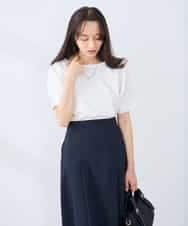 K3KGD37035 a.v.v Elmi(アー・ヴェ・ヴェ) 【低身長サイズ】タックドルマンスリーブカットソー【接触冷感/UVカット/コットン 100%】 オレンジ