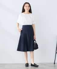 K3KGD37035 a.v.v Elmi(アー・ヴェ・ヴェ) 【低身長サイズ】タックドルマンスリーブカットソー【接触冷感/UVカット/コットン 100%】 オレンジ