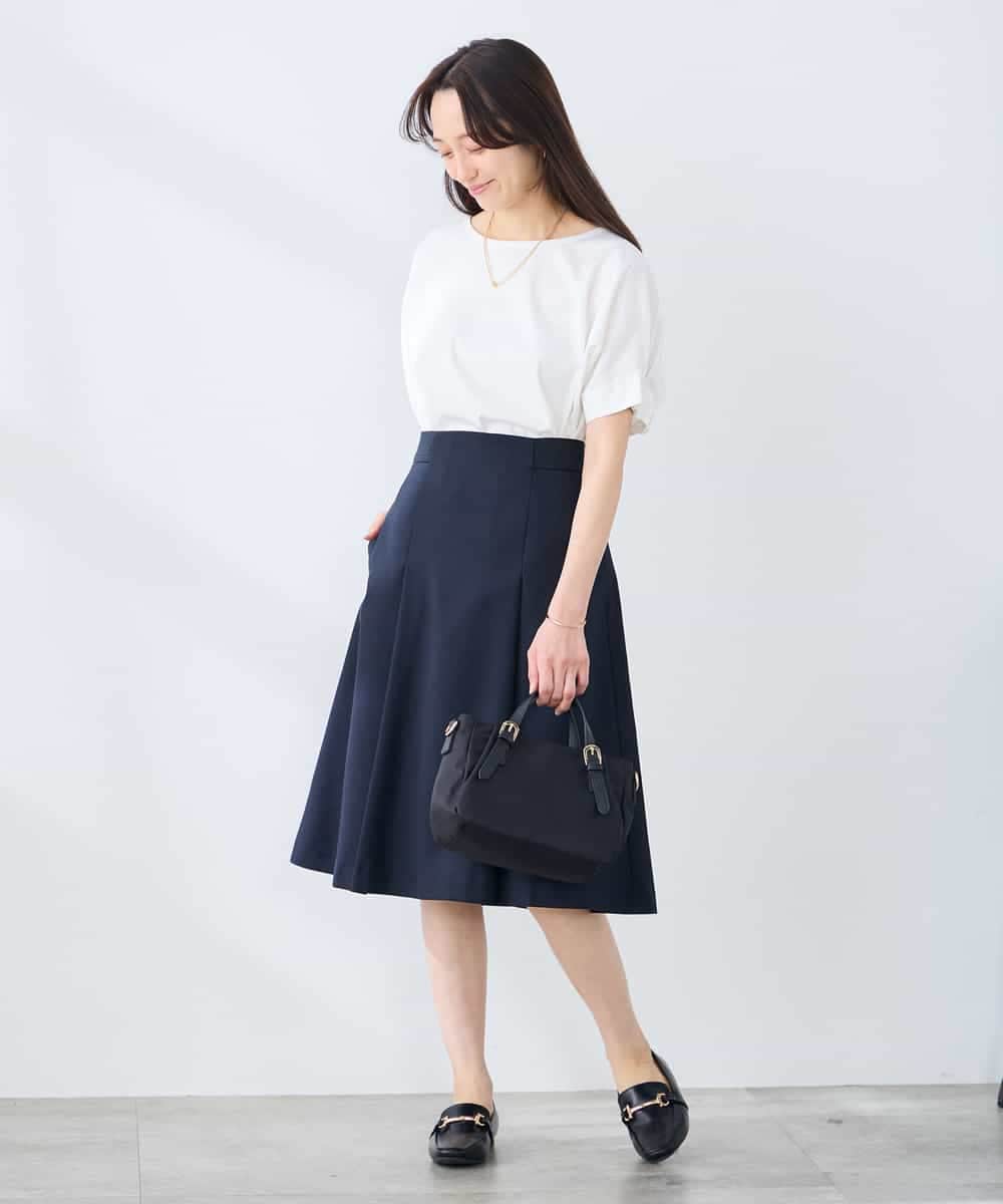 K3KGD37035 a.v.v Elmi(アー・ヴェ・ヴェ) 【低身長サイズ】タックドルマンスリーブカットソー【接触冷感/UVカット/コットン 100%】 オレンジ