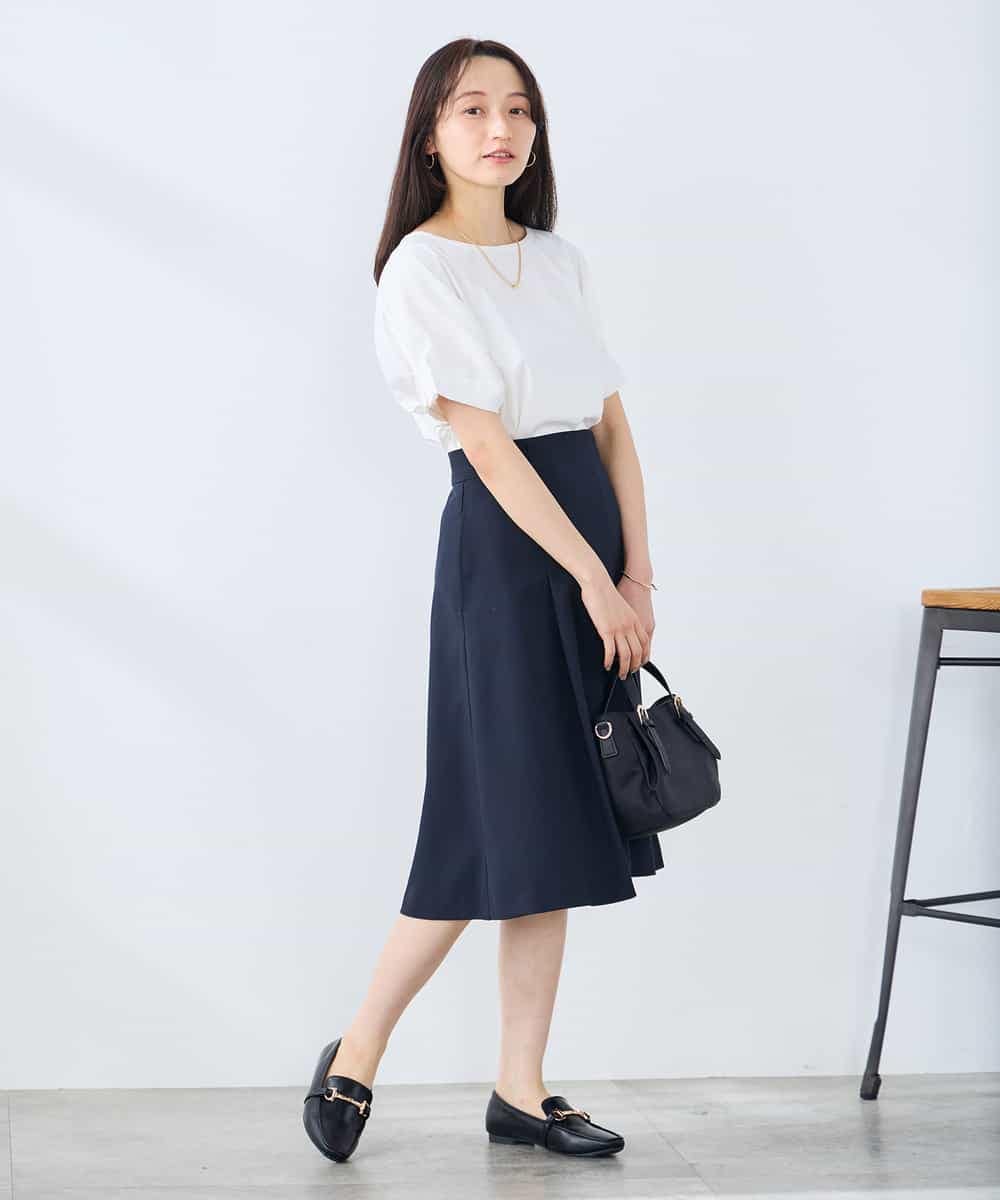 K3KGD37035 a.v.v Elmi(アー・ヴェ・ヴェ) 【低身長サイズ】タックドルマンスリーブカットソー【接触冷感/UVカット/コットン 100%】 オレンジ