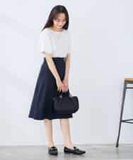 K3KGD37035 a.v.v Elmi(アー・ヴェ・ヴェ) 【低身長サイズ】タックドルマンスリーブカットソー【接触冷感/UVカット/コットン 100%】 オレンジ