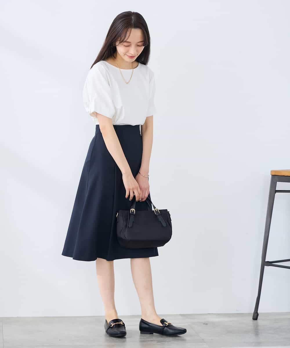 K3KGD37035 a.v.v Elmi(アー・ヴェ・ヴェ) 【低身長サイズ】タックドルマンスリーブカットソー【接触冷感/UVカット/コットン 100%】 オレンジ