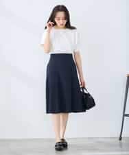 K3KGD37035 a.v.v Elmi(アー・ヴェ・ヴェ) 【低身長サイズ】タックドルマンスリーブカットソー【接触冷感/UVカット/コットン 100%】 オレンジ