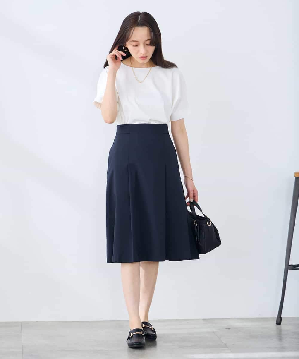 K3KGD37035 a.v.v Elmi(アー・ヴェ・ヴェ) 【低身長サイズ】タックドルマンスリーブカットソー【接触冷感/UVカット/コットン 100%】 オレンジ