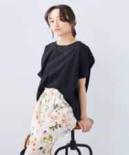 K3KGD37035 a.v.v Elmi(アー・ヴェ・ヴェ) 【低身長サイズ】タックドルマンスリーブカットソー【接触冷感/UVカット/コットン 100%】 オレンジ