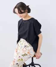 K3KGD37035 a.v.v Elmi(アー・ヴェ・ヴェ) 【低身長サイズ】タックドルマンスリーブカットソー【接触冷感/UVカット/コットン 100%】 オレンジ