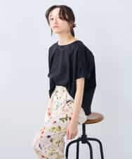 K3KGD37035 a.v.v Elmi(アー・ヴェ・ヴェ) 【低身長サイズ】タックドルマンスリーブカットソー【接触冷感/UVカット/コットン 100%】 オレンジ