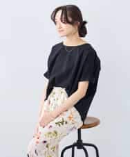 K3KGD37035 a.v.v Elmi(アー・ヴェ・ヴェ) 【低身長サイズ】タックドルマンスリーブカットソー【接触冷感/UVカット/コットン 100%】 オレンジ