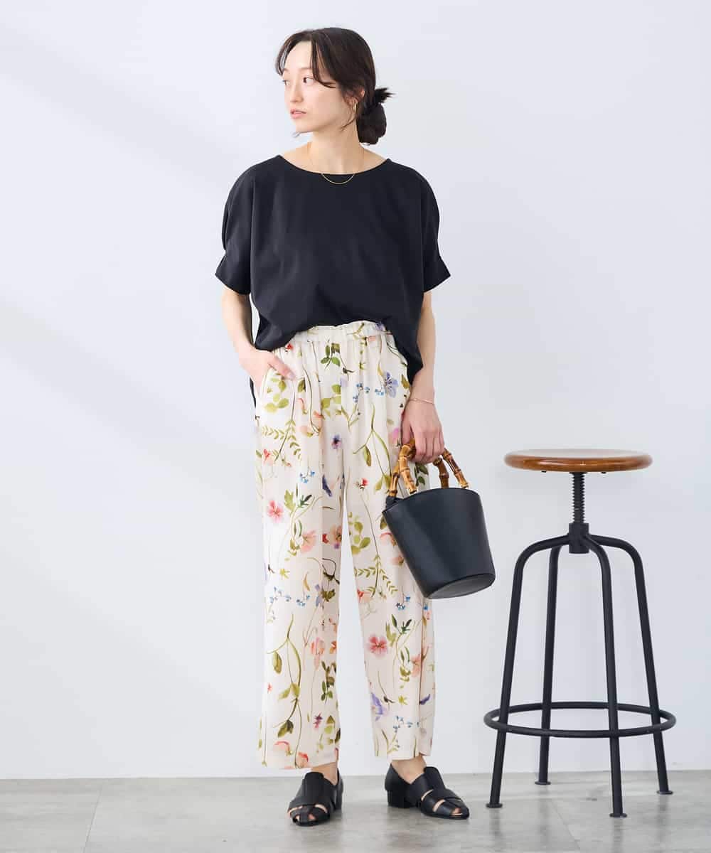 K3KGD37035 a.v.v Elmi(アー・ヴェ・ヴェ) 【低身長サイズ】タックドルマンスリーブカットソー【接触冷感/UVカット/コットン 100%】 オレンジ