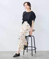 K3KGD37035 a.v.v Elmi(アー・ヴェ・ヴェ) 【低身長サイズ】タックドルマンスリーブカットソー【接触冷感/UVカット/コットン 100%】 オレンジ