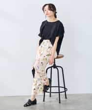 K3KGD37035 a.v.v Elmi(アー・ヴェ・ヴェ) 【低身長サイズ】タックドルマンスリーブカットソー【接触冷感/UVカット/コットン 100%】 オレンジ