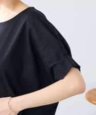 K3KGD37035 a.v.v Elmi(アー・ヴェ・ヴェ) 【低身長サイズ】タックドルマンスリーブカットソー【接触冷感/UVカット/コットン 100%】 オレンジ