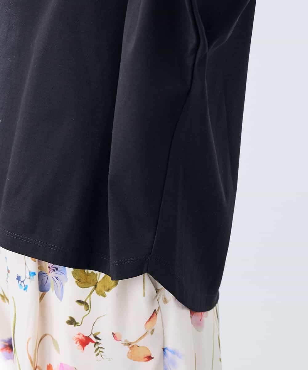 K3KGD37035 a.v.v Elmi(アー・ヴェ・ヴェ) 【低身長サイズ】タックドルマンスリーブカットソー【接触冷感/UVカット/コットン 100%】 オレンジ