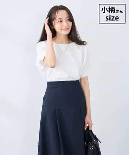 K3KGD37035 a.v.v Elmi 【低身長サイズ】タックドルマンスリーブカットソー【接触冷感/UVカット/コットン 100%】