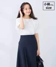 K3KGD37035 a.v.v Elmi(アー・ヴェ・ヴェ) 【低身長サイズ】タックドルマンスリーブカットソー【接触冷感/UVカット/コットン 100%】 アイボリー