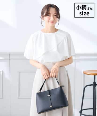 K3KGD42039  【低身長サイズ】フリルデザインカットソー【前後2WAY/接触冷感】