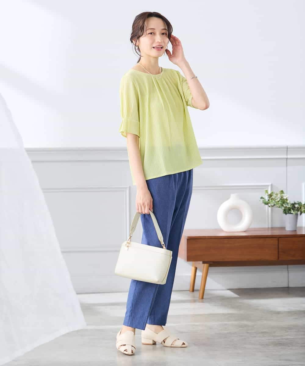 K3KHD40039 a.v.v Elmi(アー・ヴェ・ヴェ) 【低身長サイズ】タックパフスリーブトップス ライトイエロー