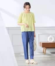 K3KHD40039 a.v.v Elmi(アー・ヴェ・ヴェ) 【低身長サイズ】タックパフスリーブトップス ライトイエロー