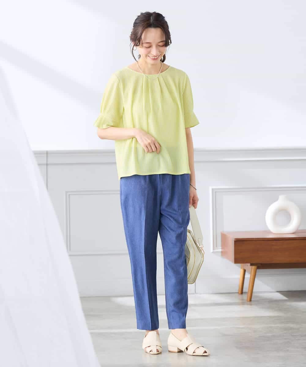 K3KHD40039 a.v.v Elmi(アー・ヴェ・ヴェ) 【低身長サイズ】タックパフスリーブトップス ライトイエロー