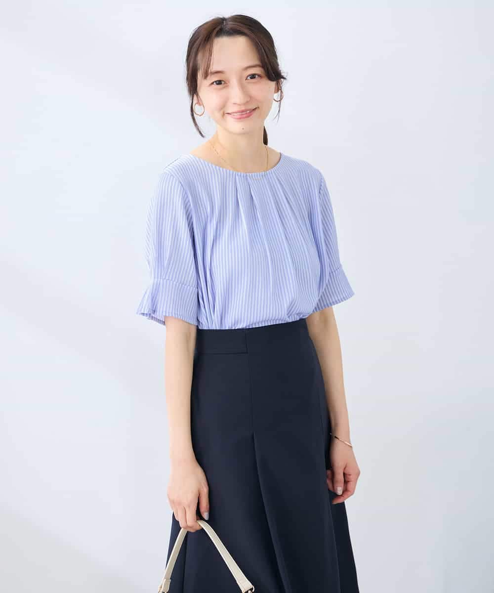 K3KHD40039 a.v.v Elmi(アー・ヴェ・ヴェ) 【低身長サイズ】タックパフスリーブトップス ライトイエロー